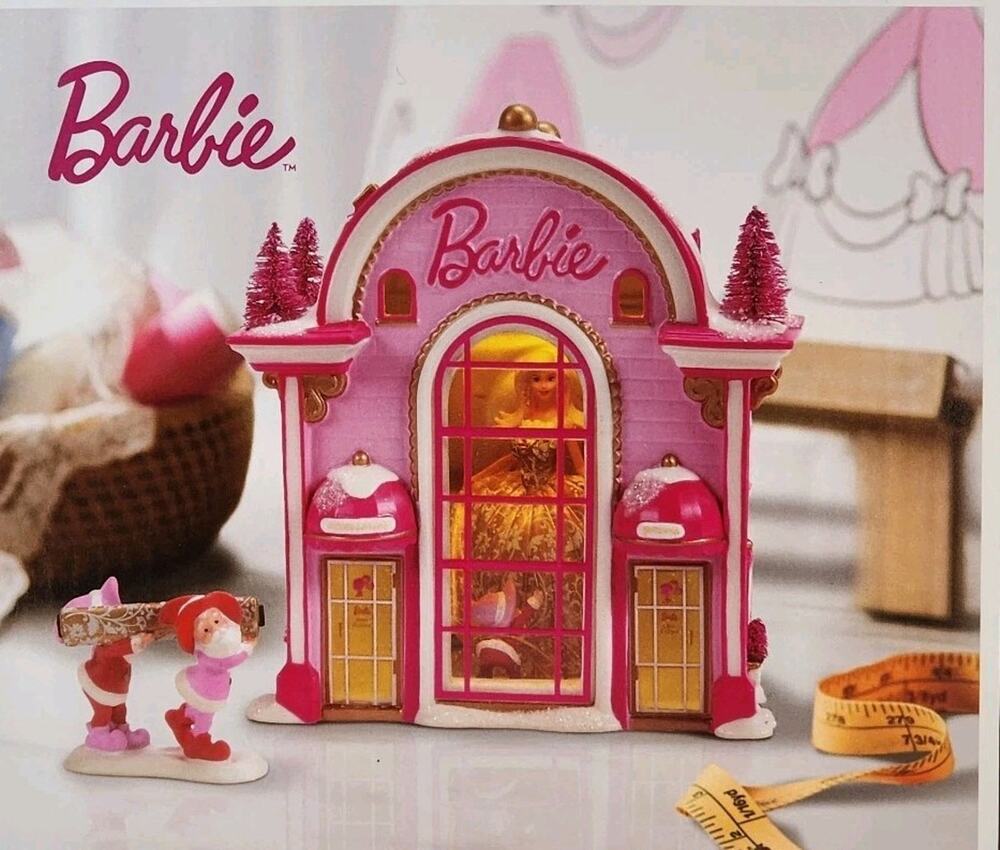 Department 56 BARBIE GOWN BOUTIQUE Set Of 2 North Pole Series 6014682 New In Box